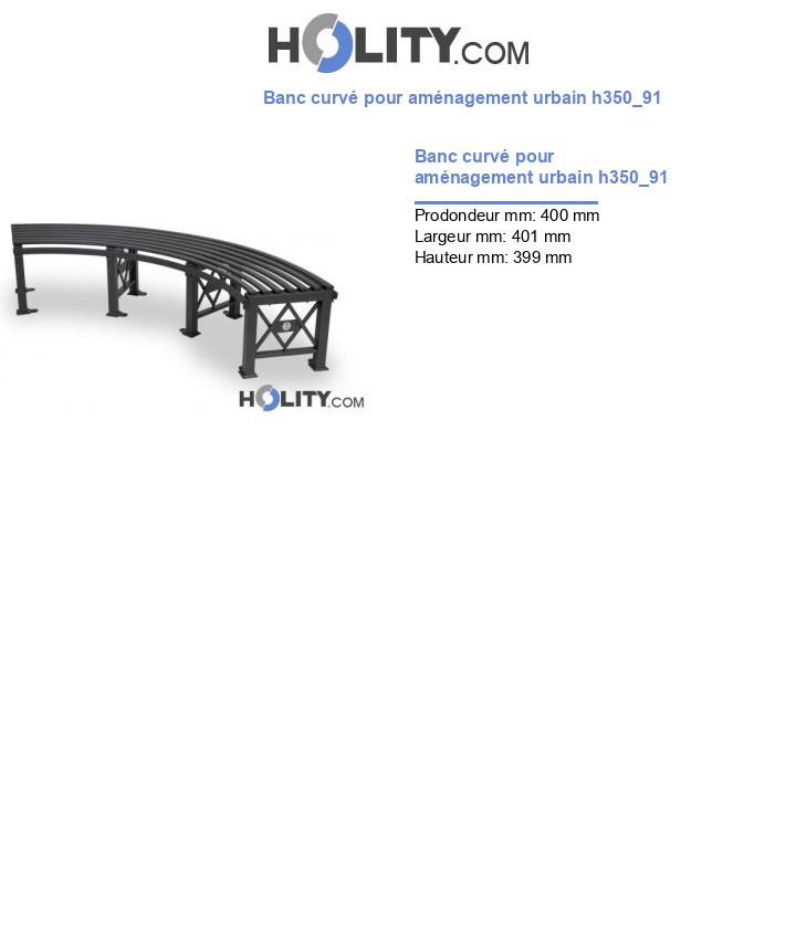 Banc curvé pour aménagement urbain h350_91