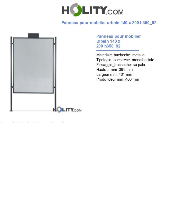 Panneau pour mobilier urbain 140 x 200 h350_92