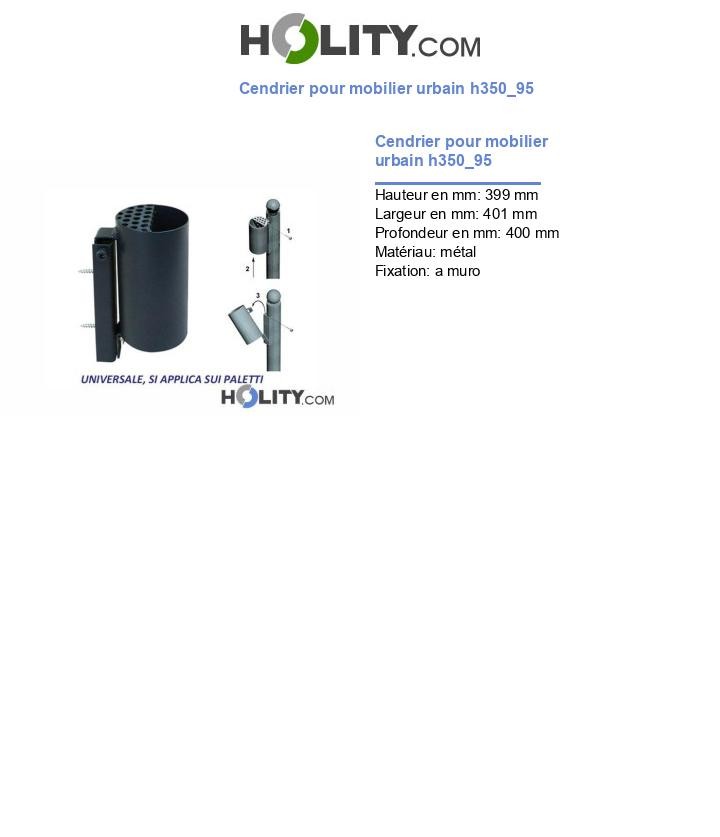 Cendrier pour mobilier urbain h350_95