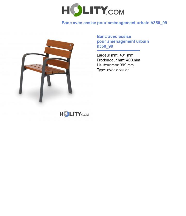 Banc avec assise pour aménagement urbain h350_99