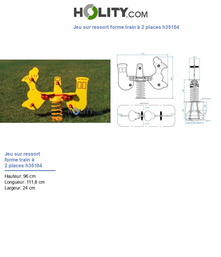 Jeu sur ressort forme train à 2 places h35104