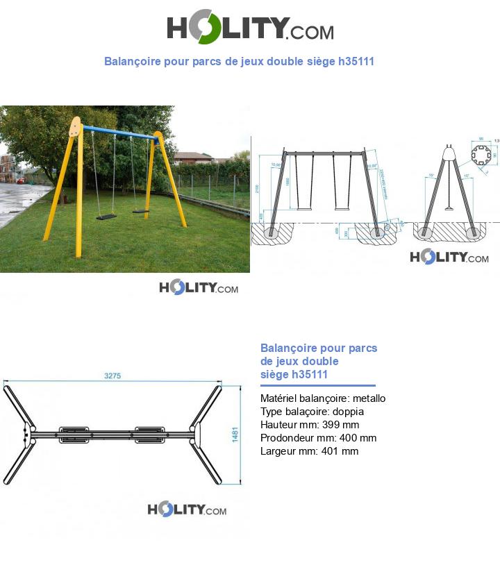 Balançoire pour parcs de jeux double siège h35111