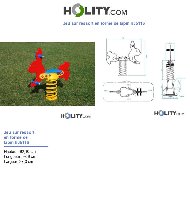 Jeu sur ressort en forme de lapin h35116