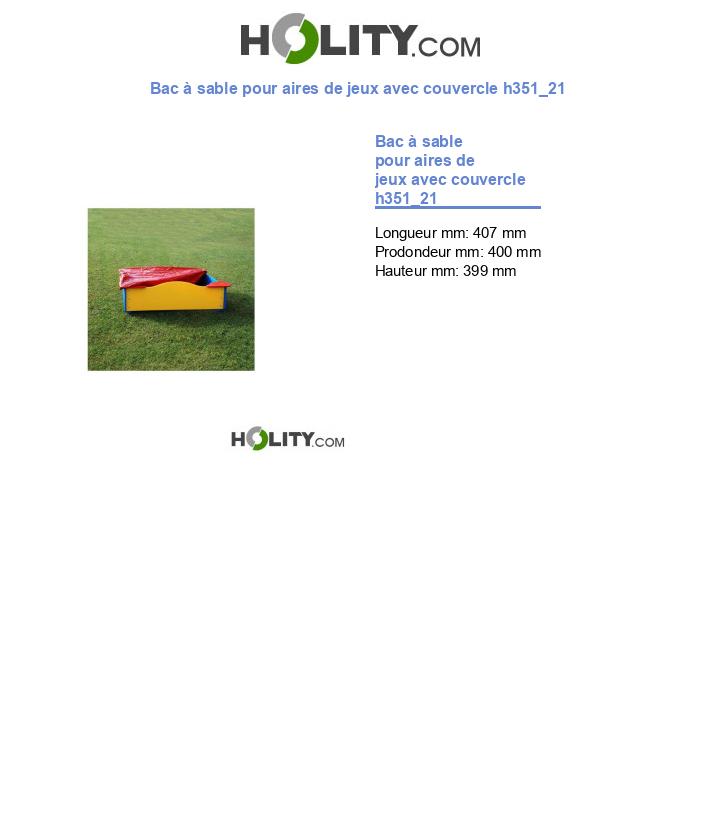 Bac à sable pour aires de jeux avec couvercle h351_21