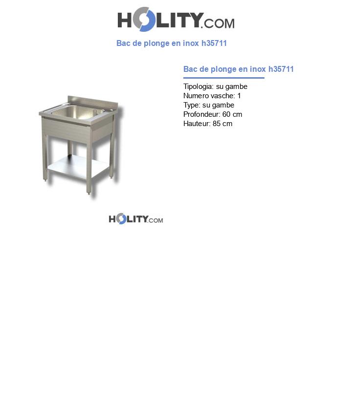 Bac de plonge en inox h35711