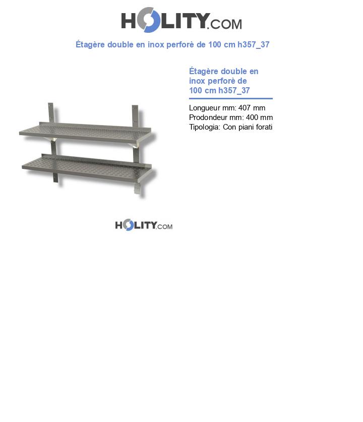 Étagère double en inox perforè de 100 cm h357_37