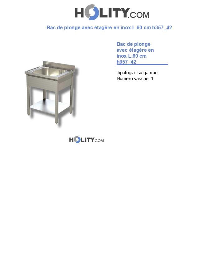 Bac de plonge avec étagère en inox L.60 cm h357_42