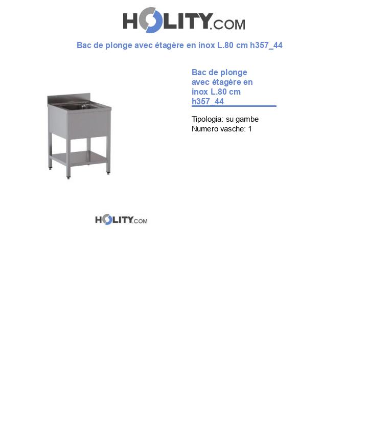 Bac de plonge avec étagère en inox L.80 cm h357_44