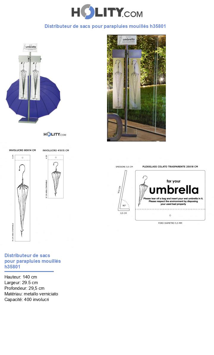 Distributeur de sacs pour parapluies mouillés h35801