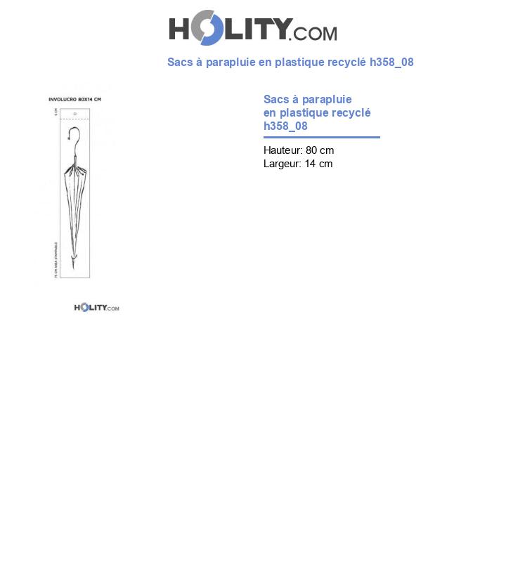 Sacs à parapluie en plastique recyclé h358_08