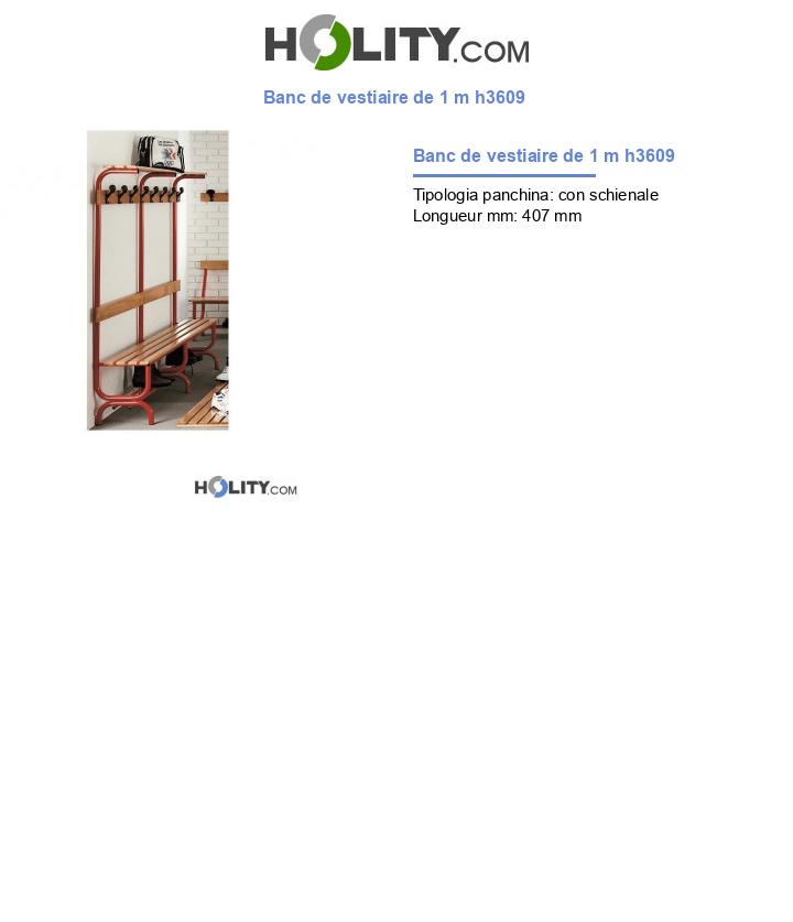 Banc de vestiaire de 1 m h3609