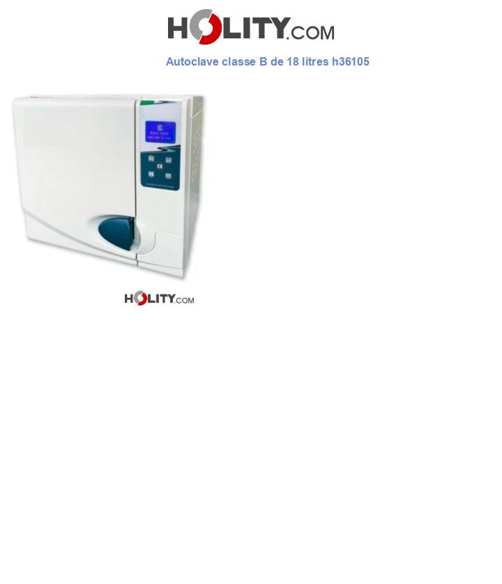 Autoclave classe B de 18 litres h36105