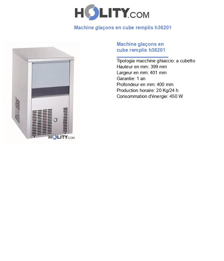 Machine glaçons en cube remplis h36201