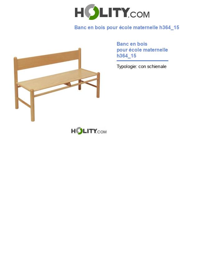 Banc en bois pour école maternelle h364_15