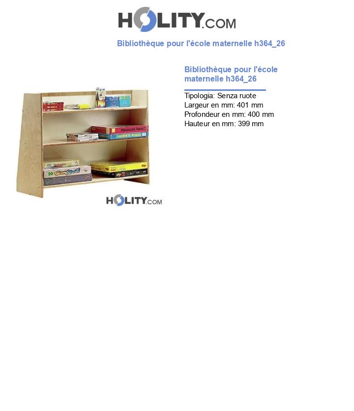 Bibliothèque pour l'école maternelle h364_26