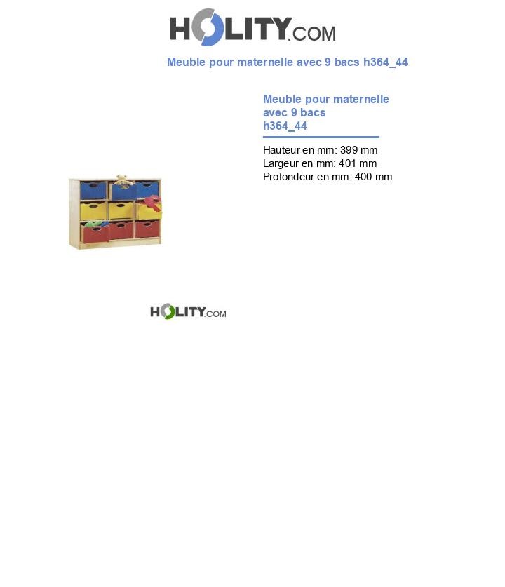 Meuble pour maternelle avec 9 bacs h364_44