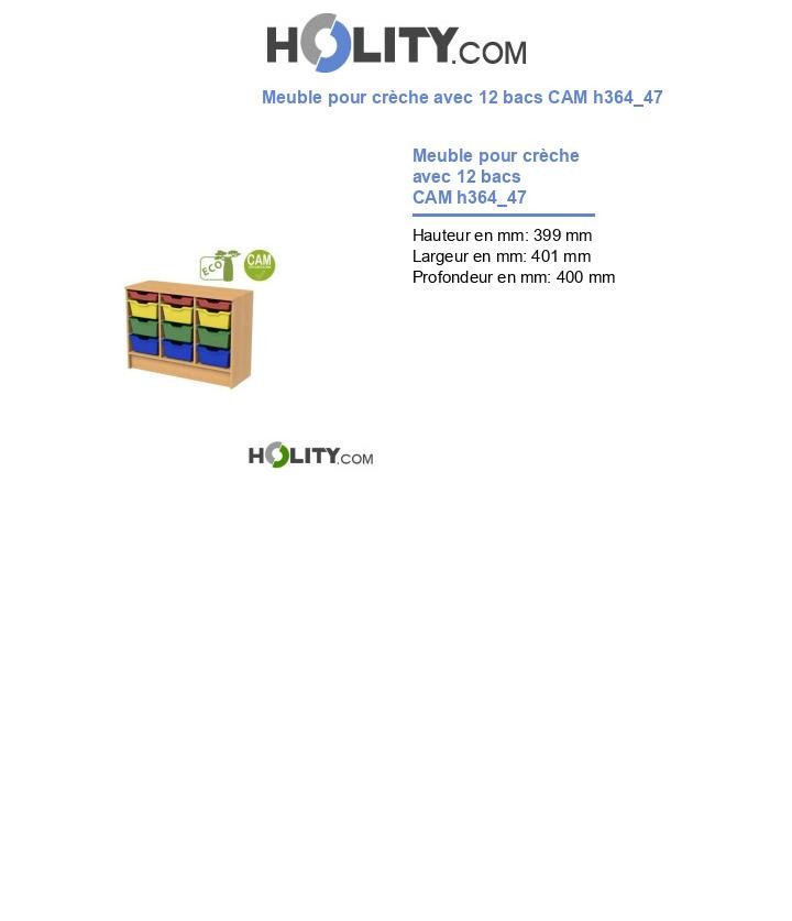 Meuble pour crèche avec 12 bacs CAM h364_47