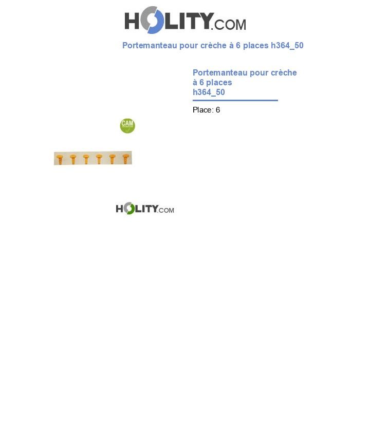 Portemanteau pour crèche à 6 places h364_50