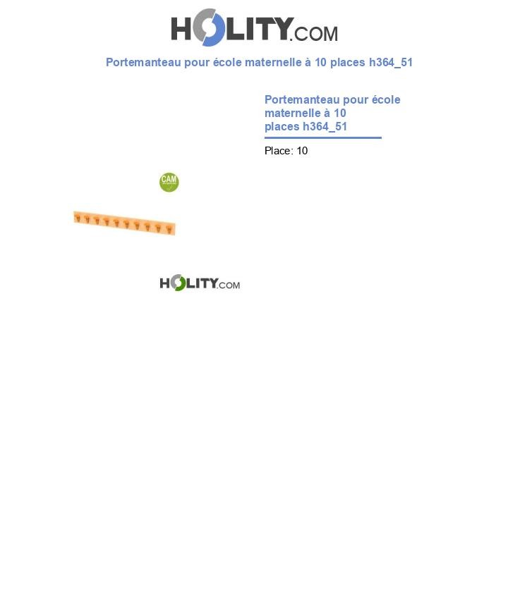 Portemanteau pour école maternelle à 10 places h364_51