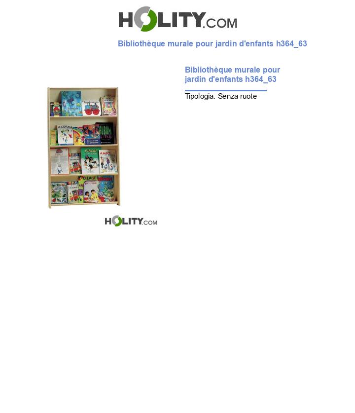 Bibliothèque murale pour jardin d'enfants h364_63