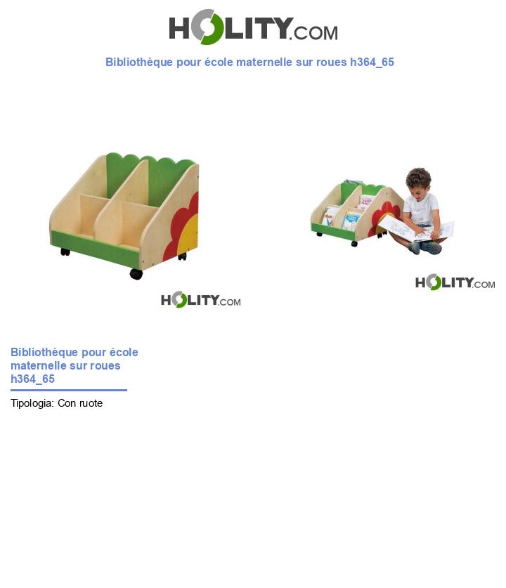 Bibliothèque pour école maternelle sur roues h364_65