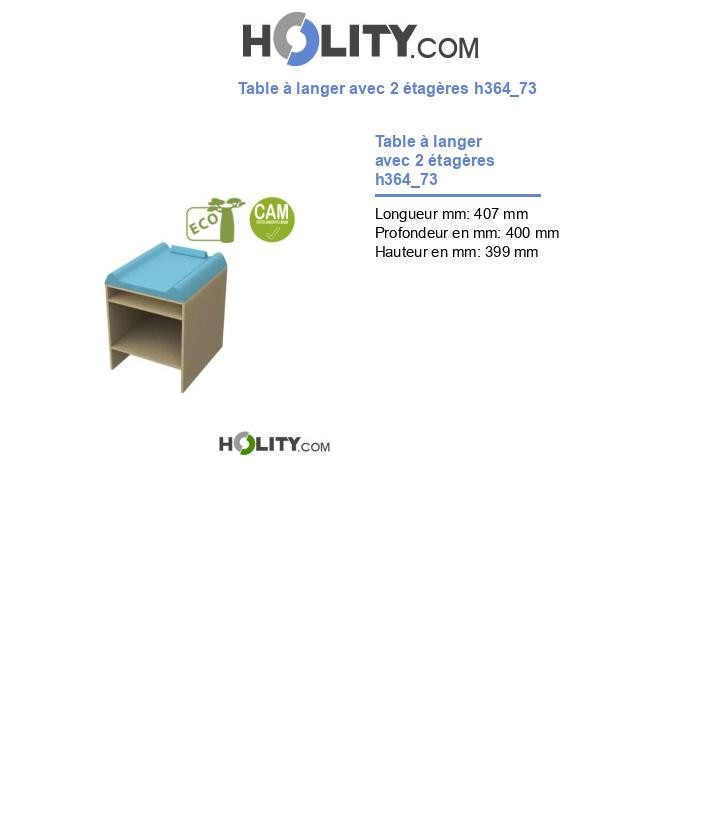 Table à langer avec 2 étagères h364_73