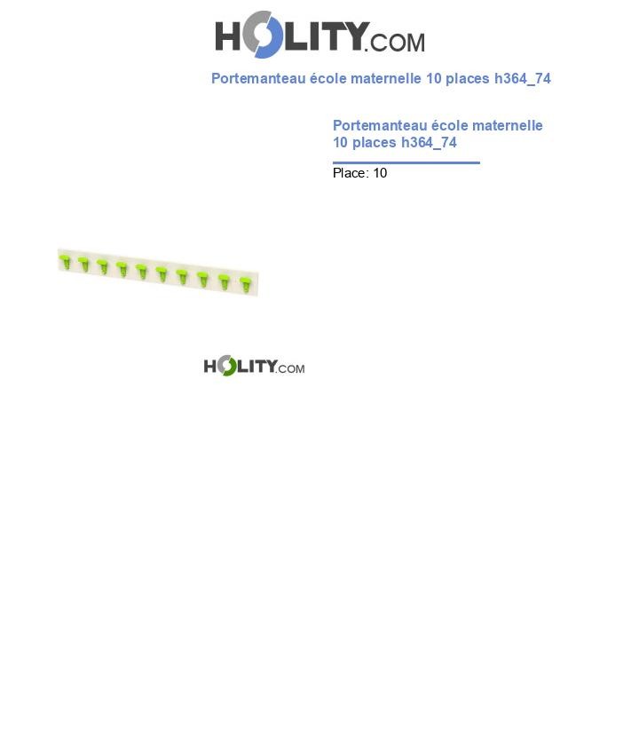 Portemanteau école maternelle 10 places h364_74