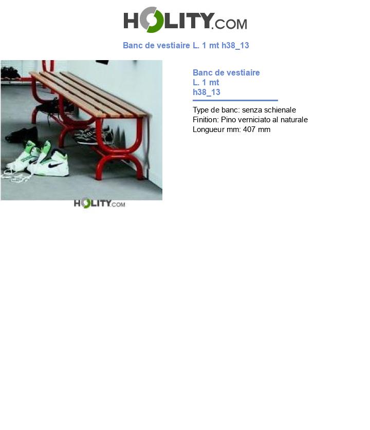 Banc de vestiaire L. 1 mt h38_13