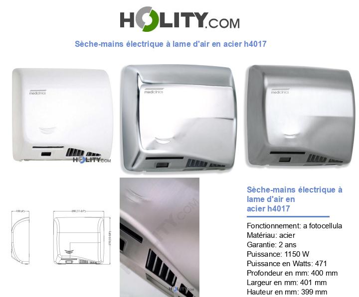 Sèche-mains électrique à lame d'air en acier h4017