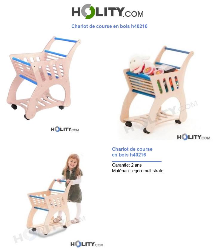Chariot de course en bois h40216