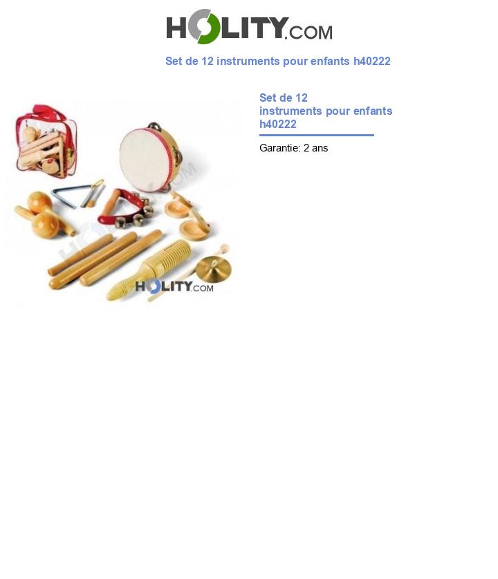 Set de 12 instruments pour enfants h40222