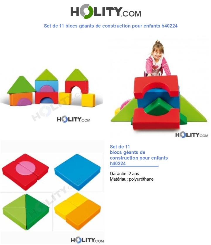 Set de 11 blocs géants de construction pour enfants h40224