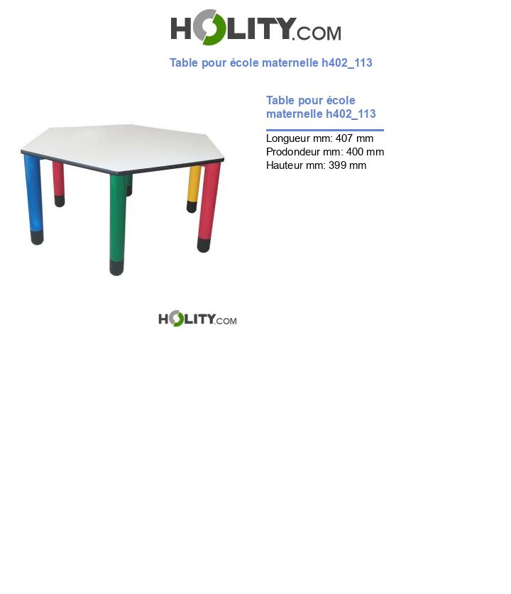 Table pour école maternelle h402_113