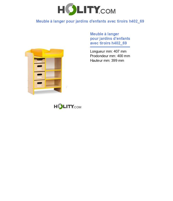 Meuble à langer pour jardins d'enfants avec tiroirs h402_69