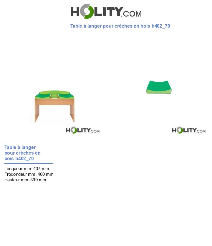 Table à langer pour crèches en bois h402_70