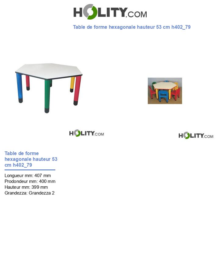 Table de forme hexagonale hauteur 53 cm h402_79