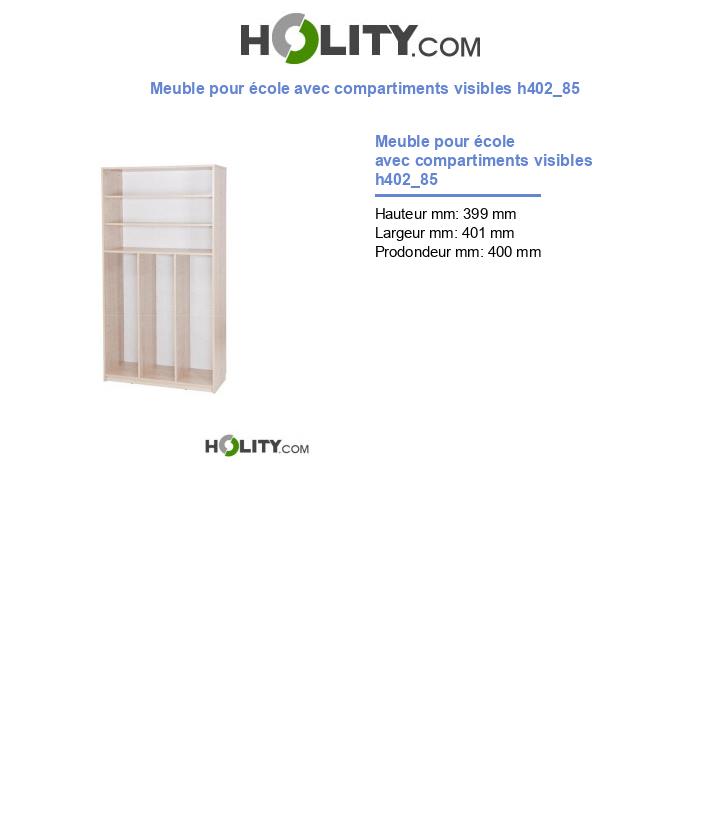 Meuble pour école avec compartiments visibles h402_85