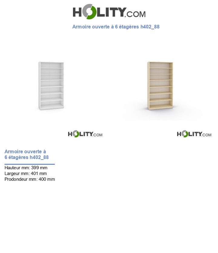 Armoire ouverte à 6 étagères h402_88