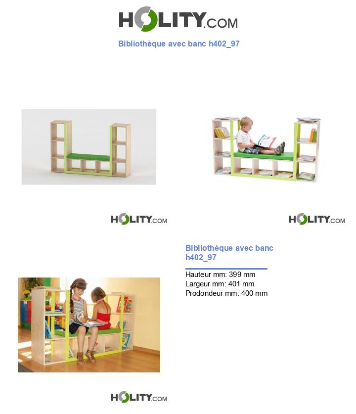 Bibliothèque avec banc h402_97
