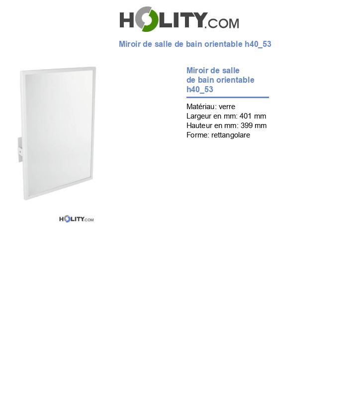 Miroir de salle de bain orientable h40_53