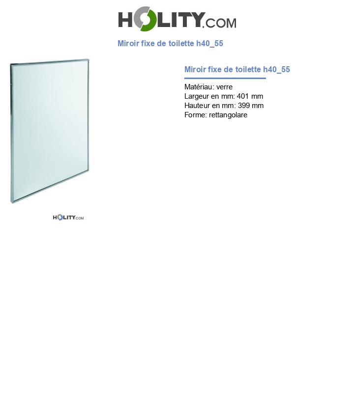 Miroir fixe de toilette h40_55