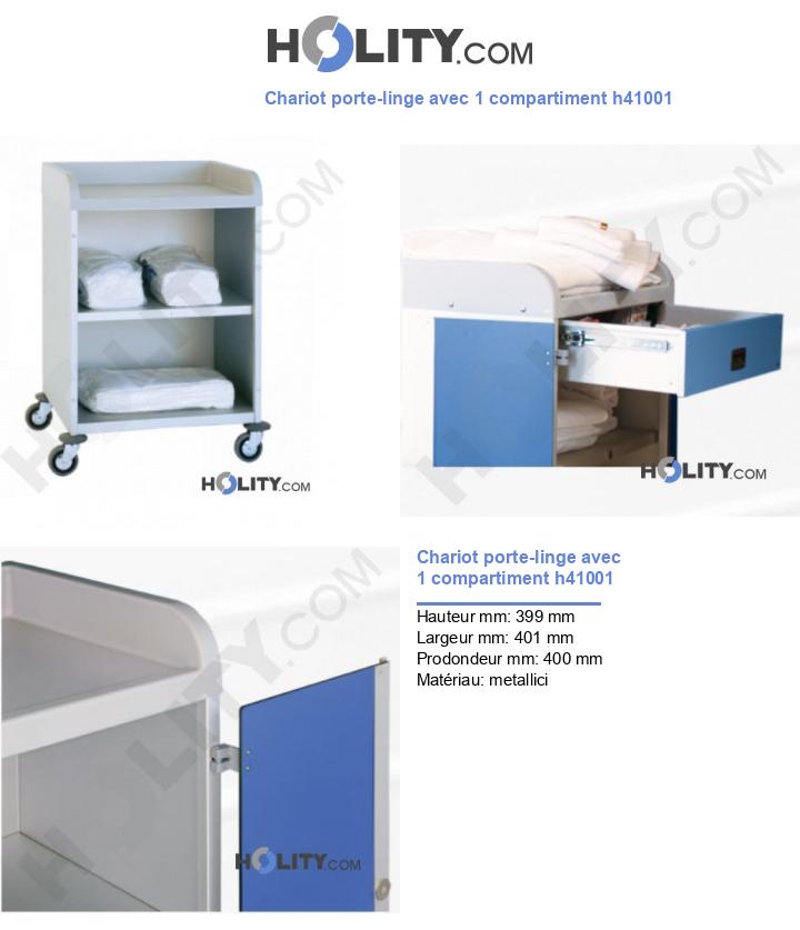 Chariot porte-linge avec 1 compartiment h41001