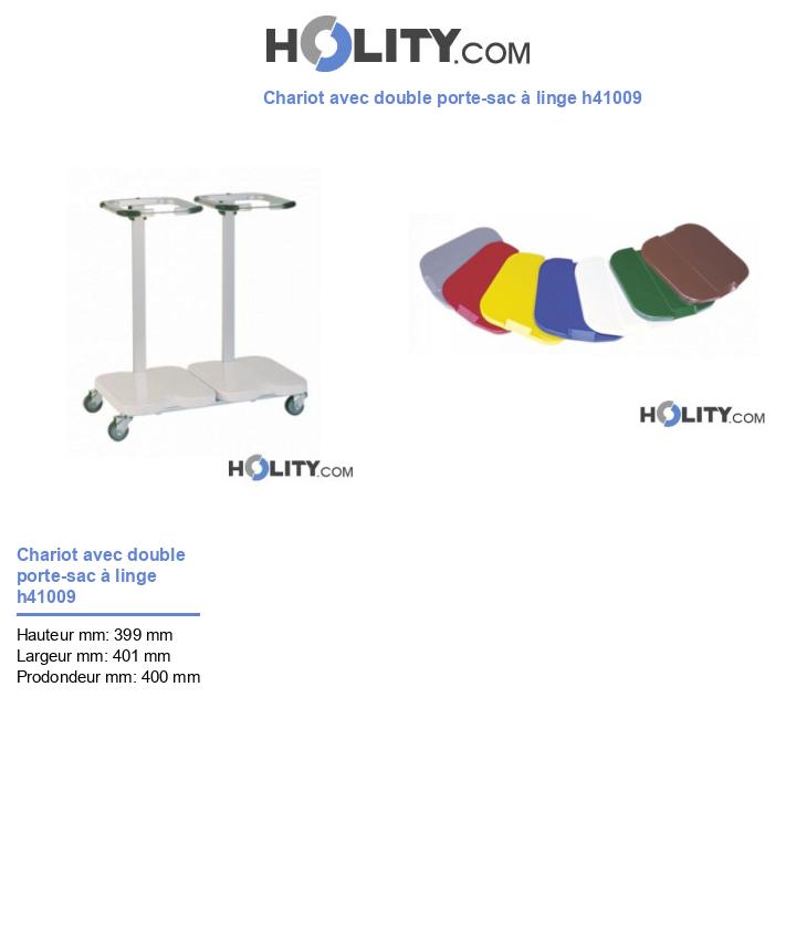 Chariot avec double porte-sac à linge h41009