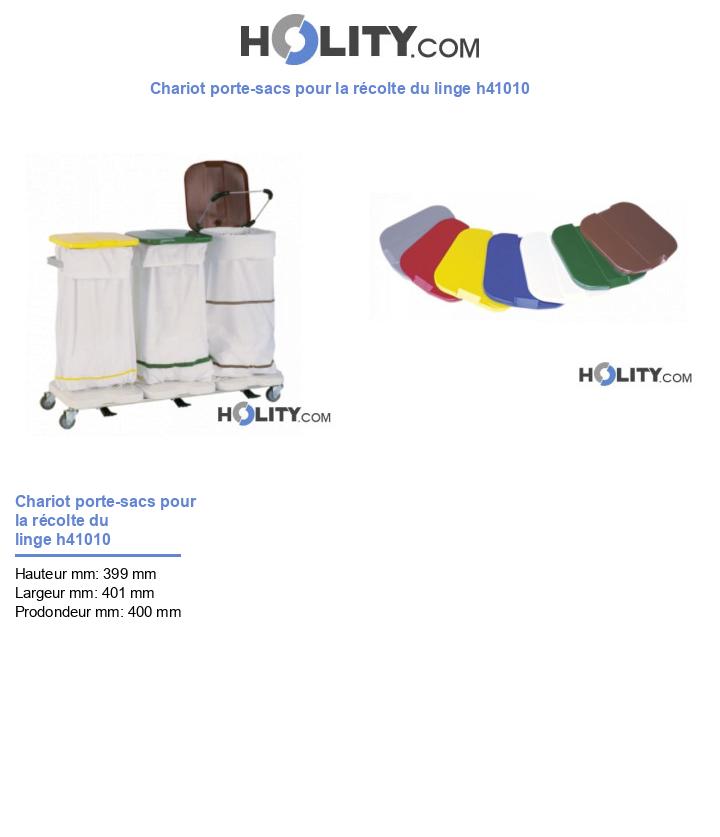 Chariot porte-sacs pour la récolte du linge h41010