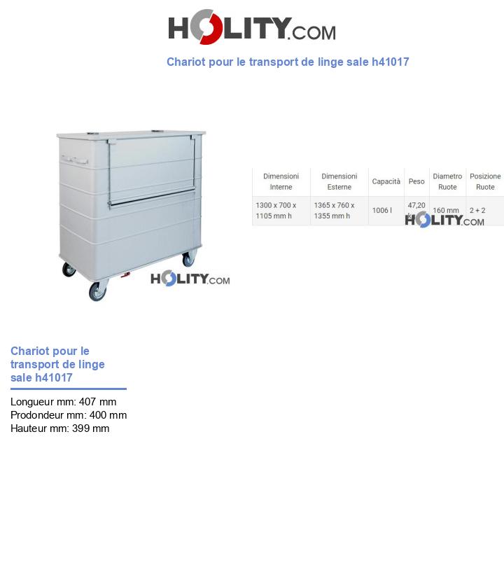 Chariot pour le transport de linge sale h41017