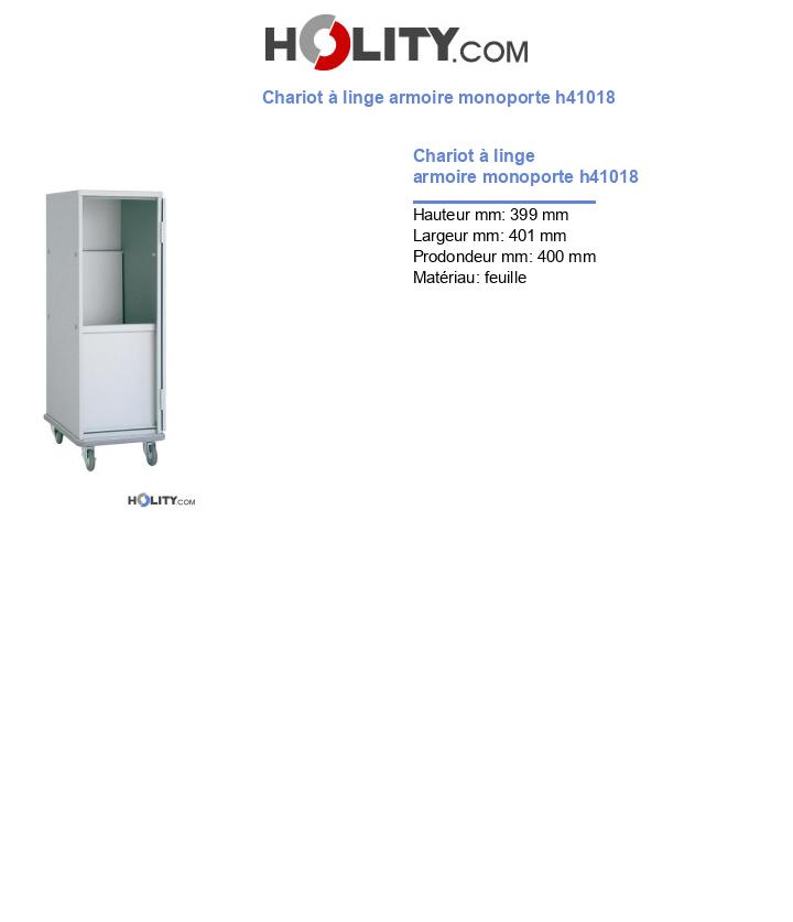 Chariot à linge armoire monoporte h41018