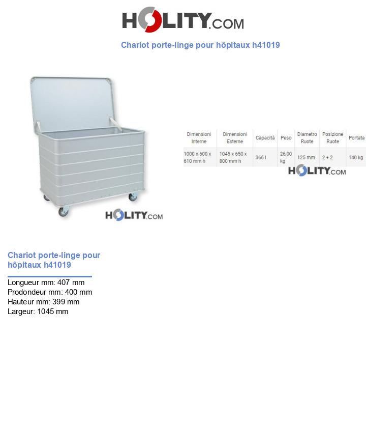 Chariot porte-linge pour hôpitaux h41019