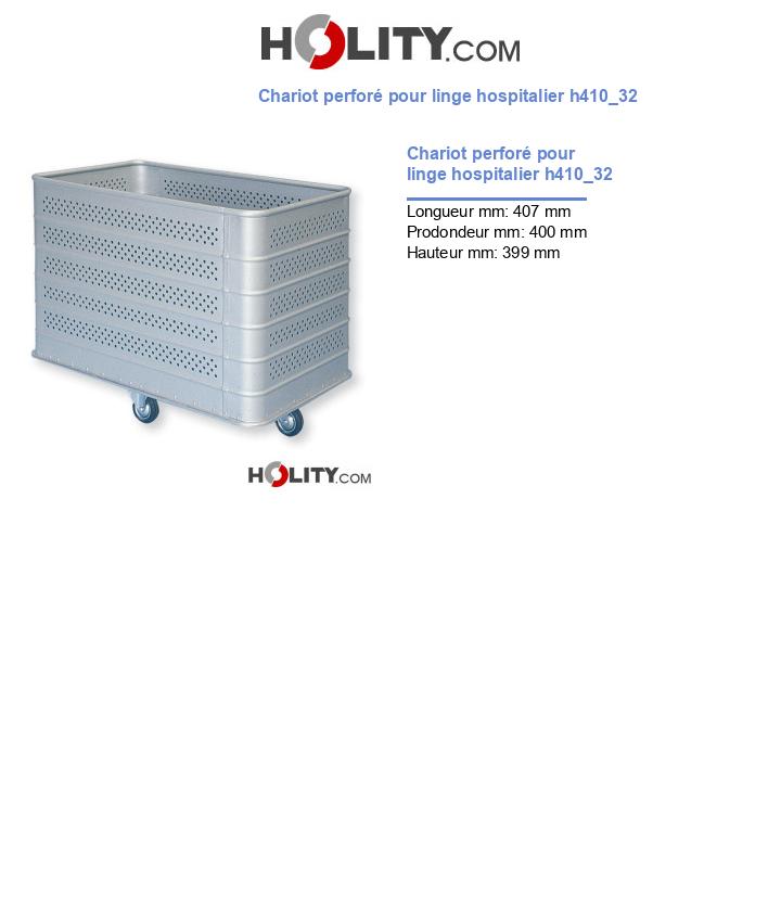 Chariot perforé pour linge hospitalier h410_32