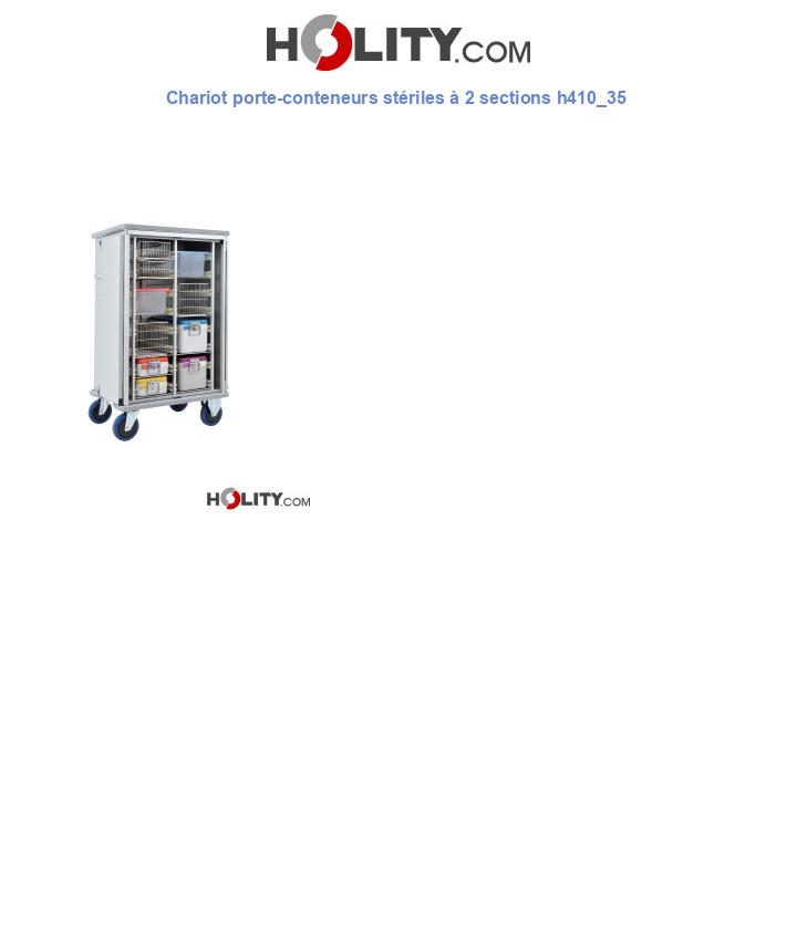 Chariot porte-conteneurs stériles à 2 sections h410_35
