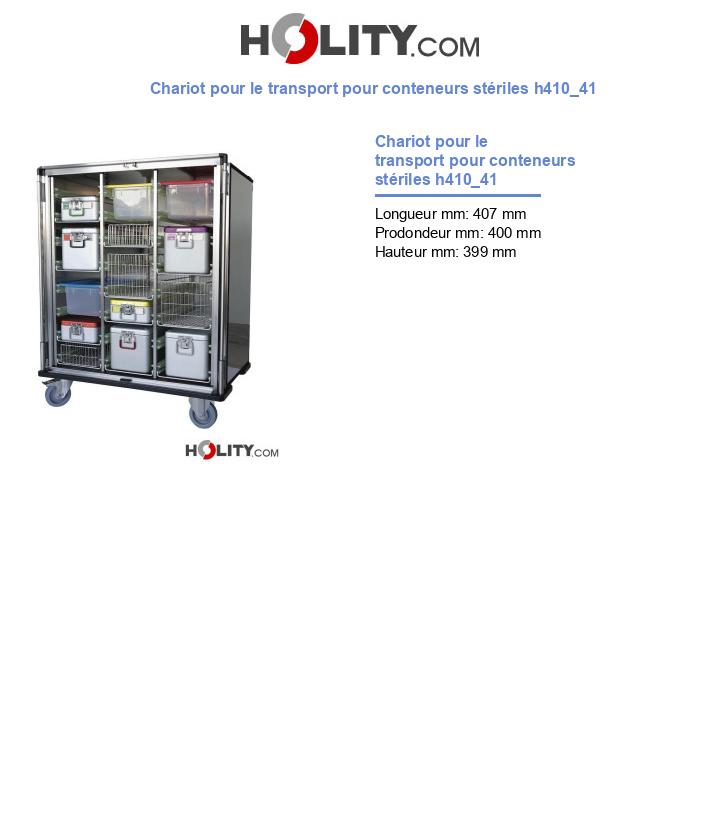 Chariot pour le transport pour conteneurs stériles h410_41